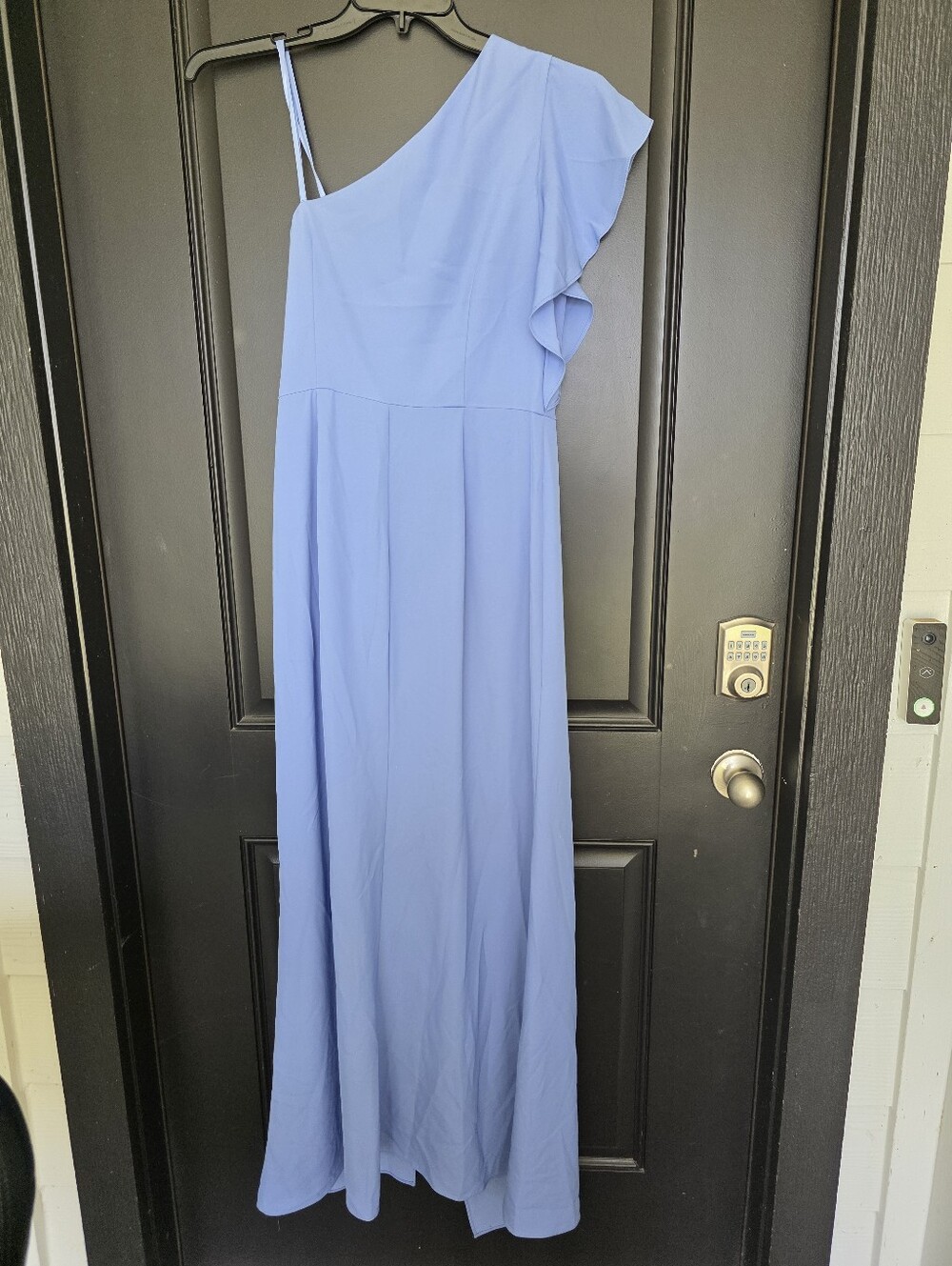 NWT Adrianna Papell One Shoulder Peri Cruise Blue Gown Dress Sz 10 $198 Party - Picture 10 of 11